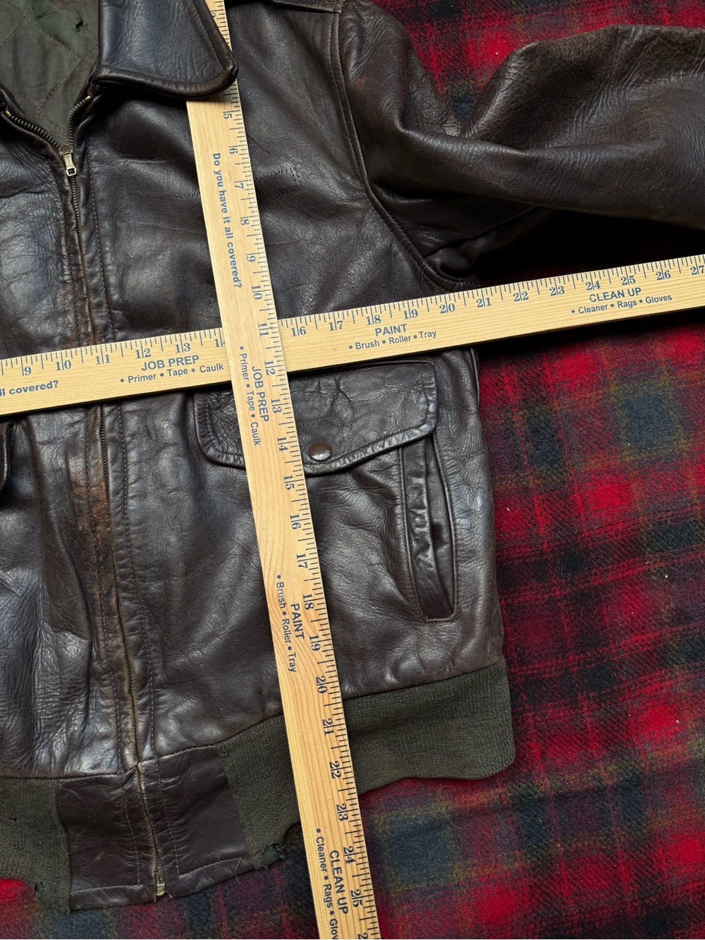 True vintage 40s 50s A2 style civilian leather jacket - Picture 8 of 10